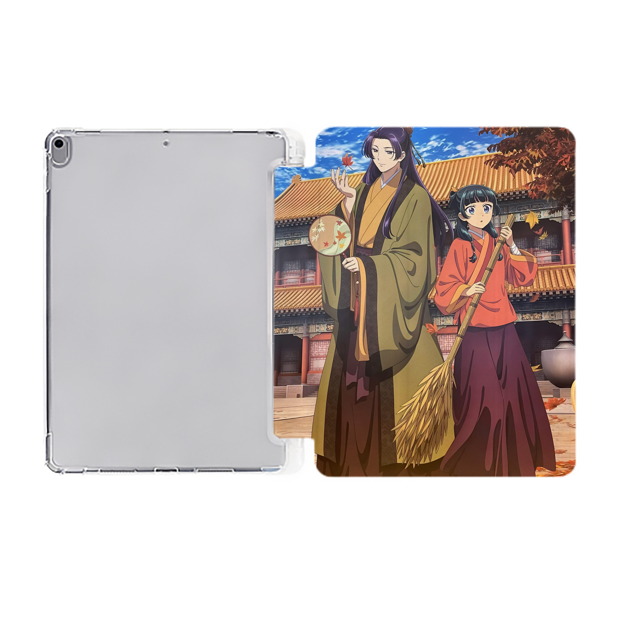（画像用） 薬屋のひとりごと The Apothecary Diaries IPad ケース ペン収納付き 三つ折りスタンド PUレザー×シリコン 対応機種9.5/10.5/10.9インチ